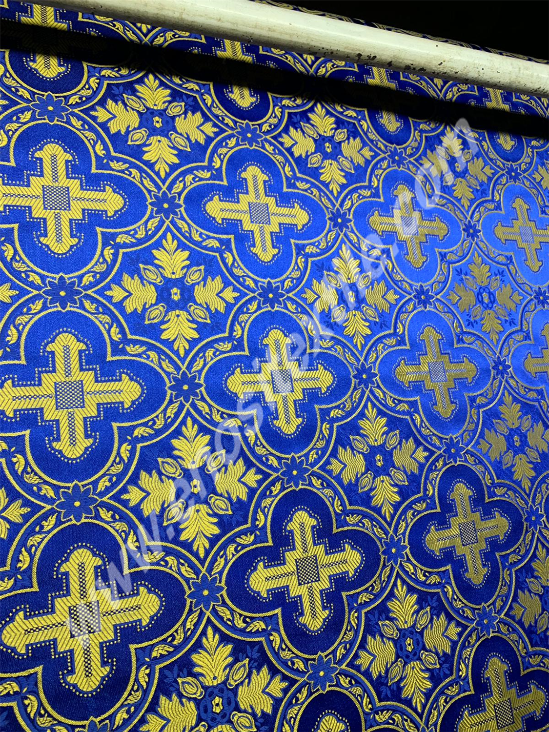 KL-036 Dark Blue-Gold Brocade Fabrics